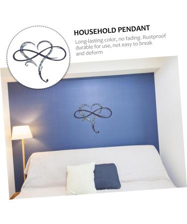 Cabilock 1pc Pendant Emblems Ornament Home Decor Metal Wall Hanging Heart Wall Iron Heart -shaped 30x26cm Silver - Buy Online on GoSupps.com