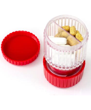 HealthSmart Pill Crusher & Grinder - Crushes Vitamins & Tablets - Ergonomic Grips - Red - 1 Count - Buy Online on GoSupps.com