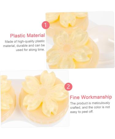 HOMSFOU 3pcs Contact Lens Case with Mirror - Portable Plastic Travel Foil Crystal - Yellow - 7x4.5x2.5CM | Buy Internationally - Buy Online on GoSupps.com