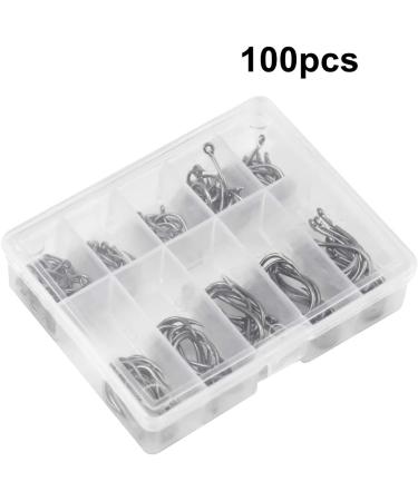 Jinlaili Fishing Hooks - 100 Carbon Steel Hooks (3#-12#) with Eyelet & Barren Fishing Accessories in Plastic Box - Perfect for International Fishing Trips - Buy Online on GoSupps.com