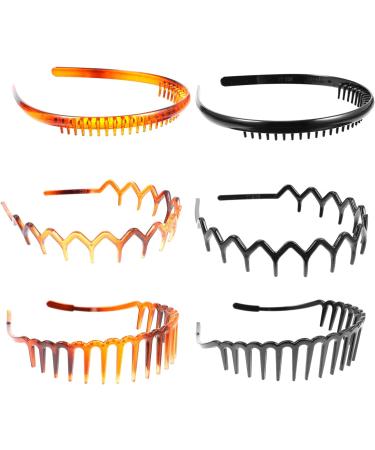 Plastic Tooth Hair Hoop Headband Non-slip Hairband Wavy Toothed Hairband Hard Headbands For Women Men Girls - Buy Online on GoSupps.com