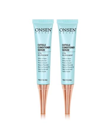 Onsen Secret Cuticle Cream 2pk, Cuticle Oil in Deep Action - Japanese Natural Healing Minerals Nail Care Serum. Sooth, Repair, & Strengthen Cuticles & Nails, Visible Results, Non-Greasy - 2x 15 ml 0.5 Fl Oz (Pack of 2)