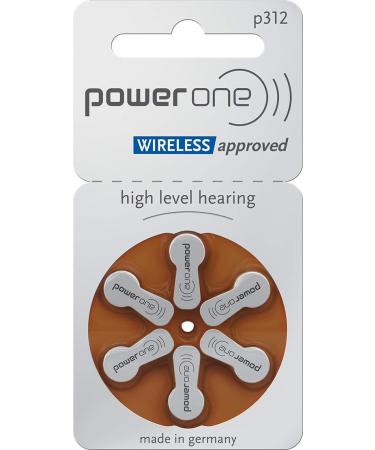 Power One Size 312 Zinc Air Hearing Aid Batteries (1 pack)