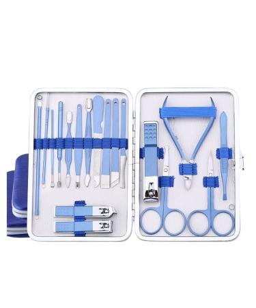 Nail Clippers Set Large Capacity Lady Nail Clipper Set Stainless Steel Pedicure Manicure Set Beauty Nail Care Tools Nail Set (18 Pieces)