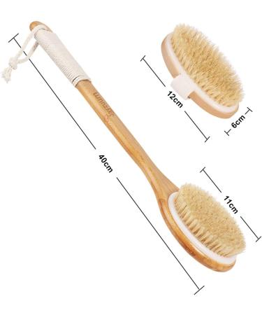 Jayzuum Set of 2 Back Brushes - Long Handle Dry Bath Brush for Peeling & Massage | International Shipping Available - Buy Online on GoSupps.com