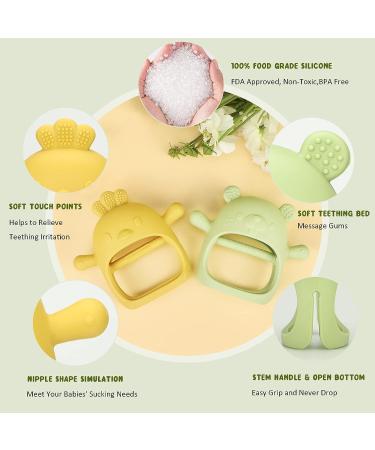 TinyHalo 2pcs Silicone Baby Teething Mittens - BPA Free, Anti-Drop, Adorable Chew Toys for Healthy Oral Development - Buy Online on GoSupps.com