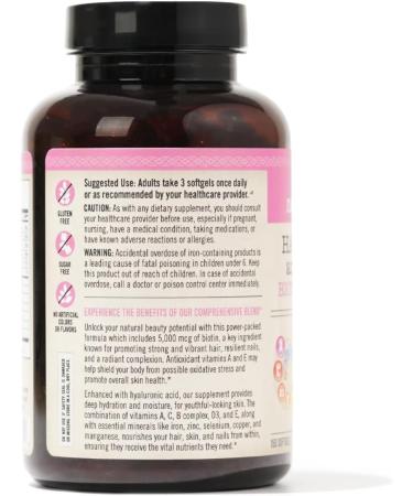 NatureWise Hair Skin and Nails Vitamin 5000mcg Biotin Collagen & Hyaluronic Acid - Non-GMO Gluten Free - 150 Softgels for Women - Buy Online on GoSupps.com
