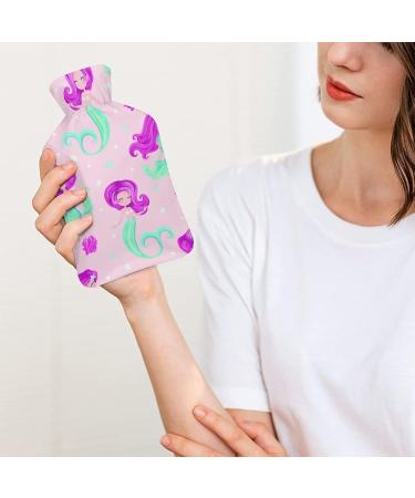 Mermaid Girl Hot Water Bottle with Plush Cover - Bed Warmer for Adults & Kids | 26.5x15.3cm International Shipping - Buy Online on GoSupps.com