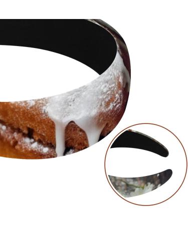 Headbands Women Hair Head Bands 2 Pieces Wide Top Turban Velvet Hair Bands Elastic Headband Daisy with Cake on Wood Background Fashion Head Wrap 2 Size Multi-colored 4 - Buy Online on GoSupps.com