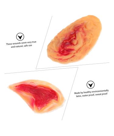 FRCOLOR 2pcs Scar Temporary Stickers | Latex Fake Wounds Makeup | Halloween Body & Wound Stickers for 3D Effects | International Shipping Available - Buy Online on GoSupps.com