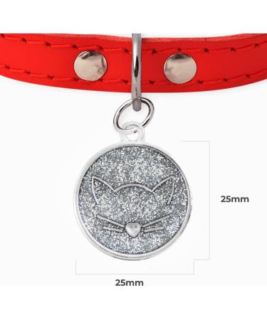 Buy Ibera Gifts: Personalized Cat Collar Engraved for Medium to Large Cats - Silver Glitter Necklace - Buy Online on GoSupps.com