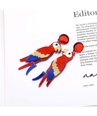 Feyley Colorful Acrylic Parrot Earrings for Women - Trendy Fashion Jewelry Gift - Buy Online on GoSupps.com