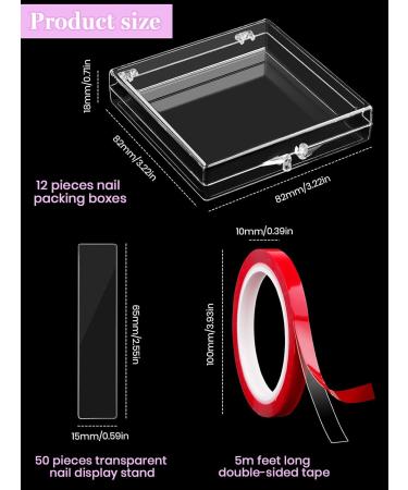 63 PCS Press on Nails Packaging Set Kalolary Clear Nail Tips Display Storage Box Set Including Packaging Boxes Double Sided Tape and Transparent Nail Display Stand Holder for Press on Nail Business 63 Piece Set - Buy Online on GoSupps.com