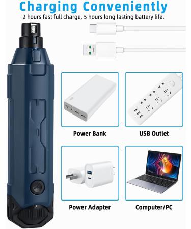 Jutyum Claw Grinder for Dogs | Rechargeable Nail File with LED Lights | Quiet & Effective Dog Nail Grinders for All Sizes - Buy Online on GoSupps.com