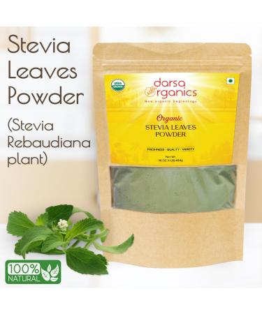 Darsa Organics Pure Stevia Powder 16 oz - Smooth Natural Sweetness with Reduced Bitter Aftertaste, USDA Organic Stevia Extract for Baking & Beverages, Zero Calorie Sugar Substitute, No Additives, Vegan - Buy Online on GoSupps.com