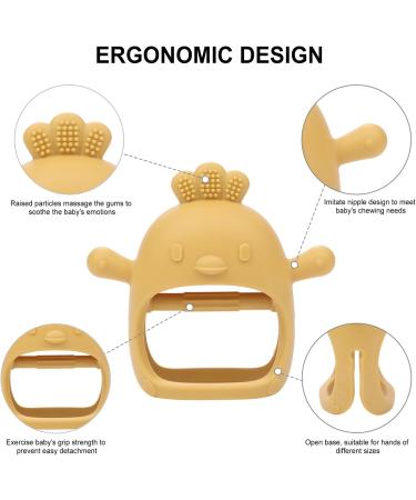 AIXMEET Baby Teething Mitten Toy - Silicone Teether for Babies (Yellow Chick) - Buy Online on GoSupps.com