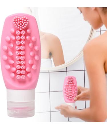 Uozonit Squeeze Bottle - Silicone Dispenser Toiletries Container - 2 in 1 Shampoo Conditioner Dispenser Leak Proof Refillable Squeezable Containers for Home Travel Pink - Buy Online on GoSupps.com
