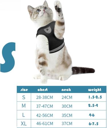 Yeesabella S Cat Harness and Lead Set Adjustable Cat Harness Escape Proof Cat Kitten Harness for Walking Breathable Cat Harness for Small Cats Pets with Leash Set - Buy Online on GoSupps.com