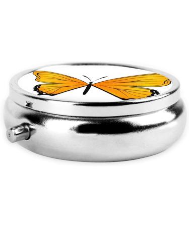 Pretty Butterfly Print Mini Pill Box - 3 Compartment Travel Organizer for Medications | Portable Pill Case for Home & Office - Buy Online on GoSupps.com