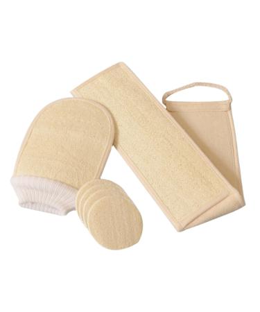 FRCOLOR 6pcs Set Cleaning Gloves Loofa Sponge Scrubber Face Scrubber Back Shower Towel Shower Loufa Sponge Bath Scrubber Glove Lotion Applicator Exfoliating Gloves Loofah Take a Bath