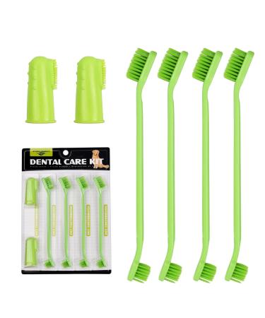 6 pieces of dog toothbrush dog toothbrush fingers double-headed heads for dogs dog toothbrush for dental care for pet anti-plaque