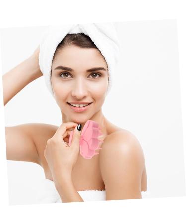 Magiclulu 2-in-1 Silicone Massage Brush - Scalp Peeling & Hair Care Tools - Pink Heart-Shaped Hair Washer for Travel - Buy Online on GoSupps.com