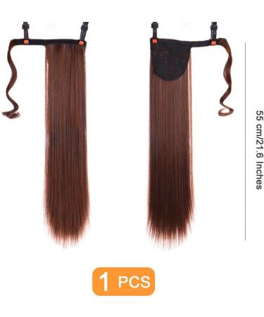 Traziewell Pony Tail Hair Piece Straight Hair Extension Long Straight Ponytail Extensions Wrap Around Pony Tail High Temperature Synthetic Hairpieces for Women Ladies 0606 FH000606 L - Buy Online on GoSupps.com