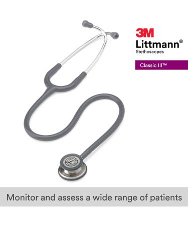 3M Littmann Classic III Gray Tube Stethoscope 69 cm 5621 - Standard Chestpiece - Grey Tube - Buy Online on GoSupps.com