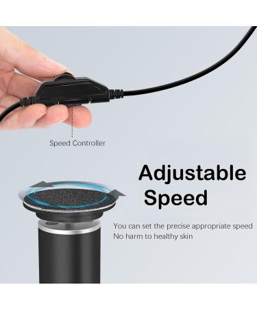 Electric Foot Callus Remover (Speed Adjustable) with 60pcs Replacement Pads Professional Pedicure Foot File Sander Tool for Women Men Dead Dry Hard Skin Removal (Black) - Buy Online on GoSupps.com