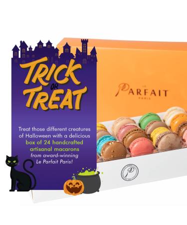 Le Parfait Paris French Macarons Gift Box - 24 Assorted Gourmet Desserts for Baby Shower, Birthdays, Mothers Day, & Anniversary - Buy Online on GoSupps.com