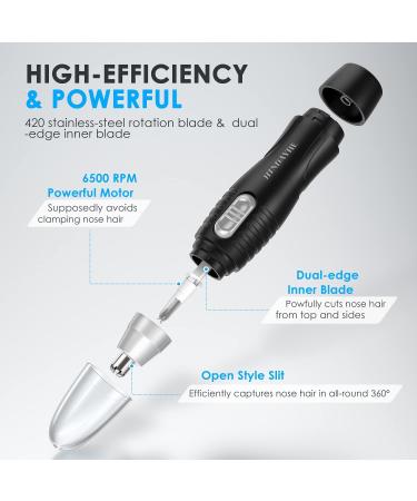 Ear and Nose Hair Trimmer for Men and Women - Dual Edge Blades, Facial Hair Removal Tool - Easy to Clean, Black - Buy Online on GoSupps.com
