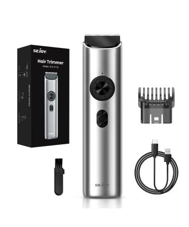 Cordless Hair Clippers for Men Electric Hair Trimmer Rechargeable Battery Professional Barber Hair Cutting & Grooming Set Portable (Silver)