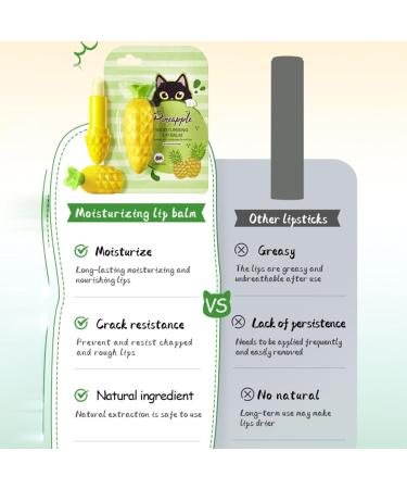 Daily Moisturizing Lip Balm with Pineapple Essence Natural Fruit Formula for Long-Lasting Dry Lips Care Yellow One Size One Size Yellow - Buy Online on GoSupps.com