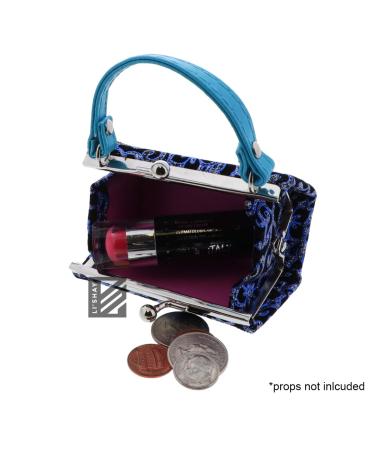 Glitter Flower Lipstick Case with Handle Mahjong Purse - Blue | Stylish and Functional Accessories - Buy Online on GoSupps.com
