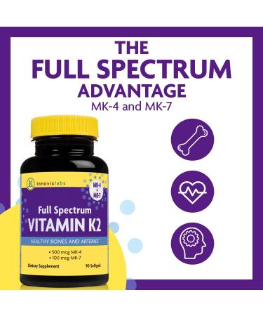 InnovixLabs Choline & Vitamin K2 Bundle Choline Bitartrate 550mg (100 Capsules) Full Spectrum Vitamin K2 (90 Softgels). Supports Memory Mood Brain Health & Boost Cognitive.* - Buy Online on GoSupps.com