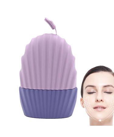 Facial Ice Roller Ice Cube Roller Reusable Ice Cube Roller Silicone Ice Face Massager For Pores Skin Reduce Puffiness Purple