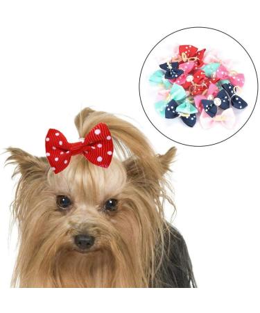 JOCXZI Pack of 15 dog hair bows dog hair accessories hair bows dog headdress for long hair pets dogs cats puppies 10 colours - Buy Online on GoSupps.com