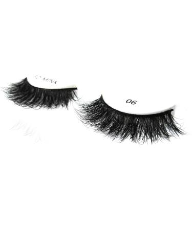 MIZ LASH 3D Mink Eyelashes | 100% Real Fur Cruelty-Free & Reusable | Soft Thick Dramatic Strips for Women | Handmade Fake Lash Extensions #06 - Buy Online on GoSupps.com