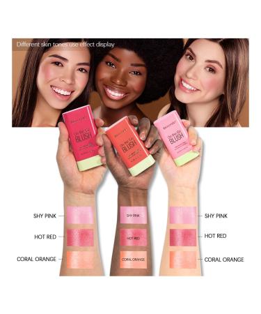 Duoffanny 3-in-1 Cream Blush Stick | Coral Orange - Vegan & Natural Finish for Cheeks Lips & Eyes - Buy Online on GoSupps.com
