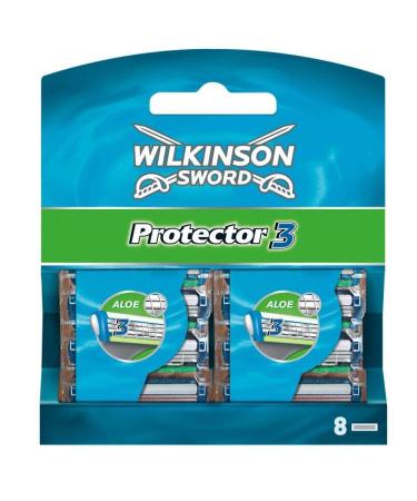 32 Wilkinson Sword Protector 3 razor blades with double pivot axis / with aloe / 4 x 8 pieces