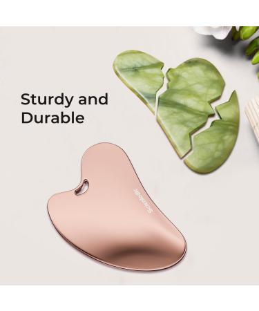 Scienlodic Stainless Steel Gua Sha Tool - Rose Gold Facial Massage for Jawline & Body | Perfect Skin Care Gift - Buy Online on GoSupps.com