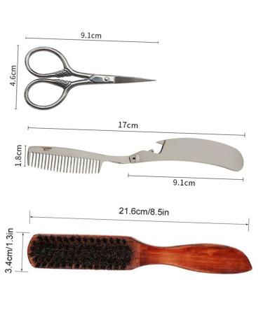 Minkissy Men's Grooming Set: Brush Combs Trimmer & Razor - Complete Care Kit for Hair & Beard - Buy Online on GoSupps.com