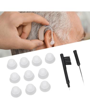 Silicone Hearing Amplifier Dome & Cleaning Brush Set | Earplug Ventilation Brush for Optimal Hearing Aid Care - Buy Online on GoSupps.com