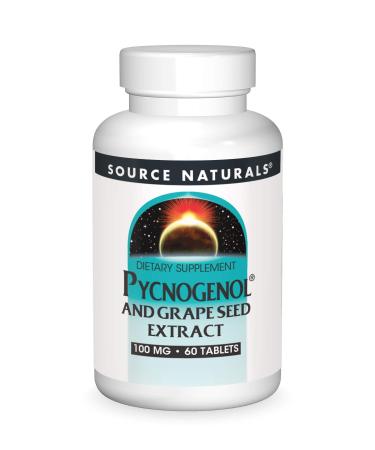 Source Naturals Pycnogenol & Grape Seed Extract 100 mg Dietary Supplement - 60 Tablets 60 Count (Pack of 1)
