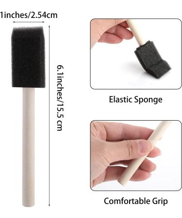 WLLHYF 6 PCS Foam Paint Brush Set - Durable Sponge Brushes for Crafts & Paints - Wooden Handles - Ideal for Smooth Surfaces & Stain Removal - Buy Online on GoSupps.com