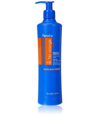 Fanola No Orange Mask - Color Depositing Blue Hair Mask Removes Orange Brassiness On Color Treated Hair With Dark Tones - Conditioning Hair Mask Detangles Nourishes And Hydrates Hair 11.83 Fl Oz Citrus 11.83 Fl Oz (Pack...