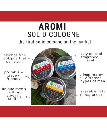 Aromi Solid Cologne | Cashmere Woods and Musk Scent Powdery Fragrance Musk Travel Alcohol-Free Concentrated Wax-Based Scent Men's Stocking Stuffer Gift (Lumbersexual) - Buy Online on GoSupps.com
