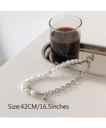 Missgrace Silver Punk Chains Necklace Set for Goth Women & Teens - Layered Pearls & Pendants - Alloy Jewelry for Boys & Girls - Buy Online on GoSupps.com