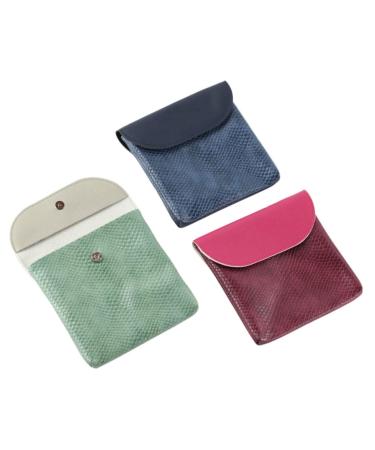Leather Change Purse 3pcs Napkin Storage Bag Women Accessory Button Period Bag Pu Holder Handbag Personality Compact Tampon Holder Period Pouch Compact Holder Menstrual Pad Pouches