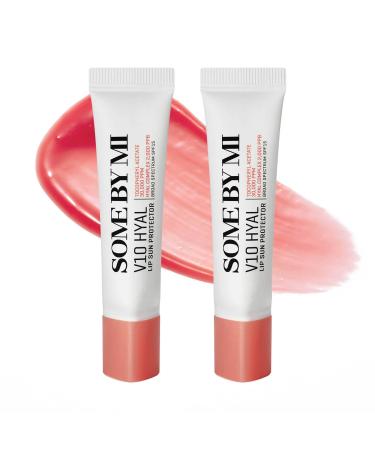 SOME BY MI V10 Hyal Lip Sun Protector Rosy Lot de 2 13g Baume l vres cor en teint SPF 15 pour l vres s ches et sensibles Hydratation l acide hyaluronique et vitamine E Soin cor en